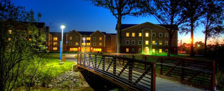 MCC Residence Halls at Night